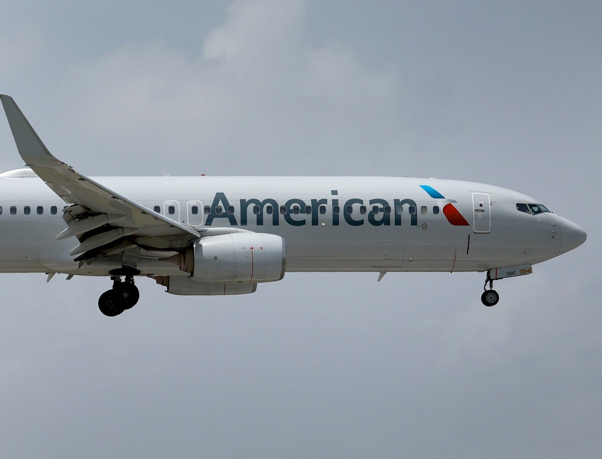 American Airlines plane prepares to land at the Miami International Airport on July 20, 2023 in Miami, Florida