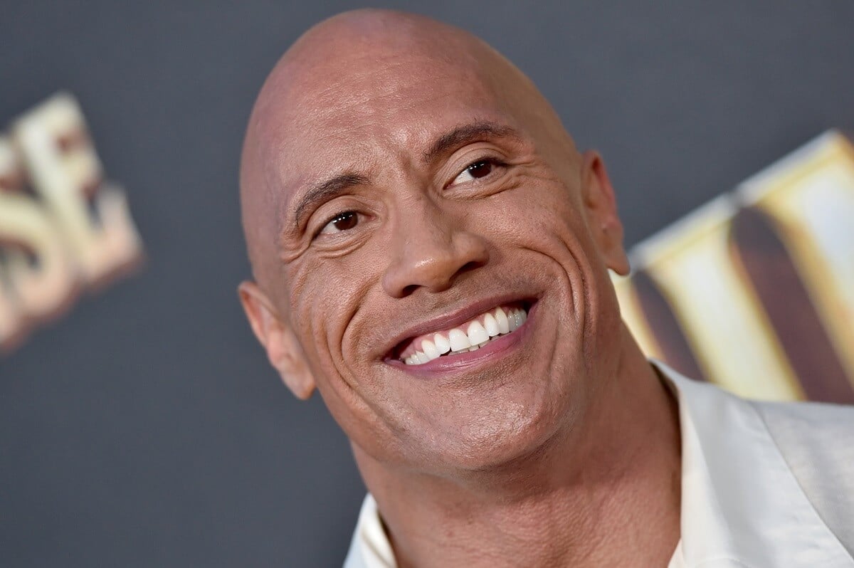 Dwayne Johnson posing at the premiere of 'Jungle Cruise'.