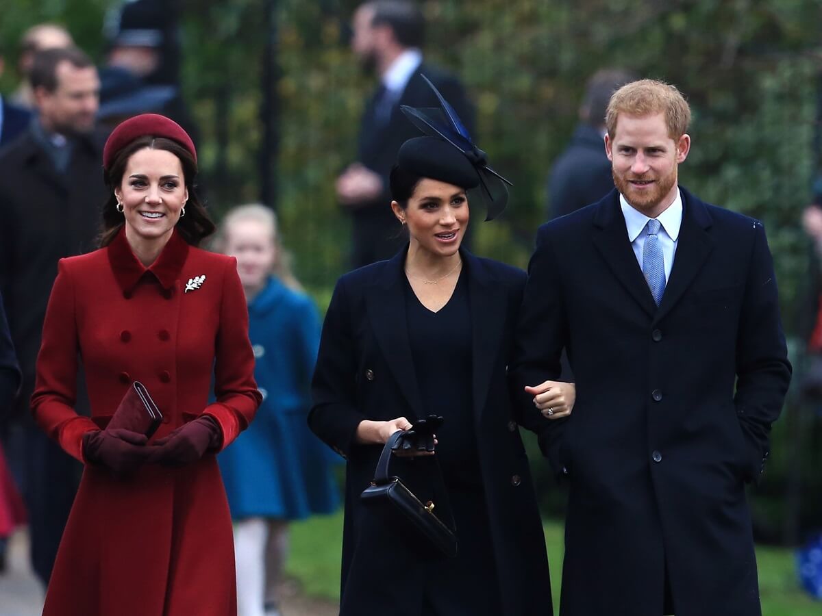 Kate Middleton, Meghan Markle, and Prince Harry attend Christmas Day Church service at Church of St. Mary Magdalene on the Sandringham estate