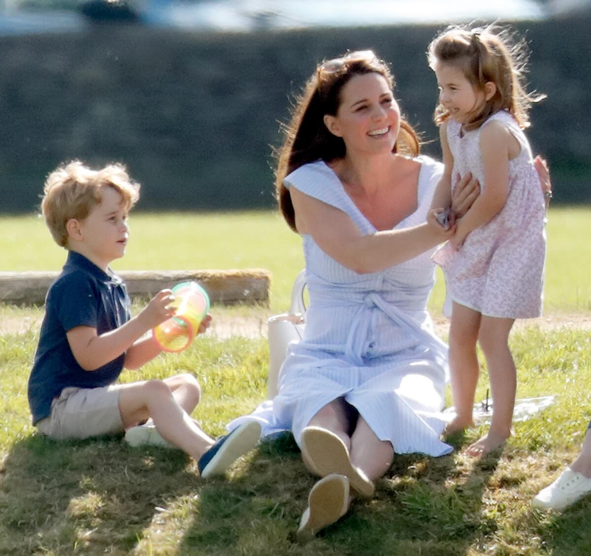 Kate Middleton with Princess Charlotte and Prince George