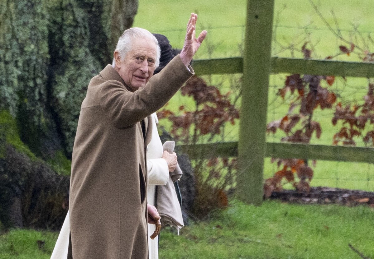 King Charles III attends Sunday service with Queen Camilla at the Church of St. Mary Magdalene on the Sandringham estate