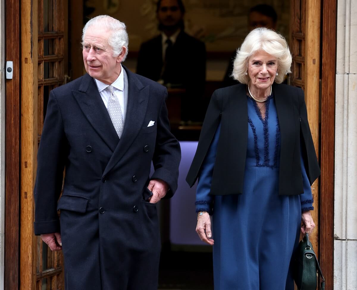 King Charles III departs with Queen Camilla after receiving treatment for an enlarged prostate at The London Clinic
