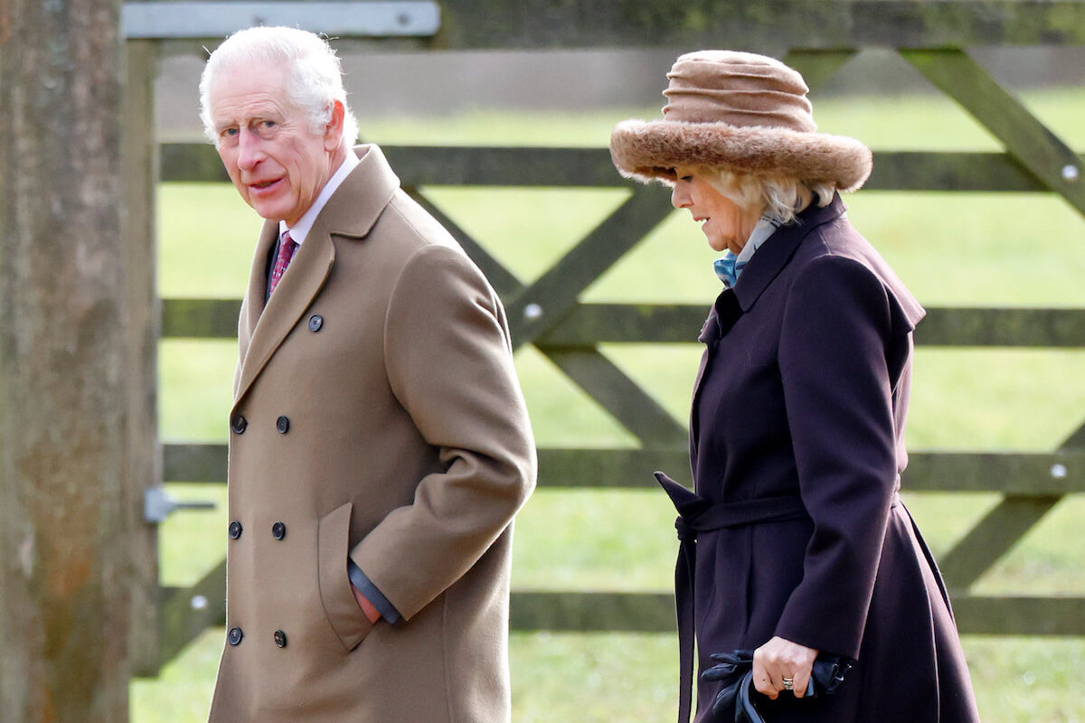 King Charles and Queen Camilla walk to church on Feb. 4, 2024, one day before Buckingham Palace announced the king's cancer diagnosis