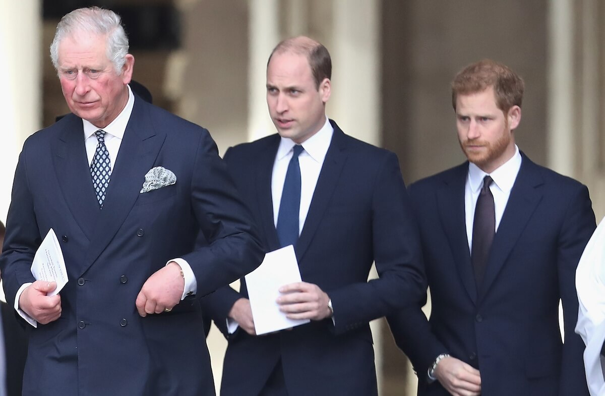 King Charles with Prince William and Prince Harry
