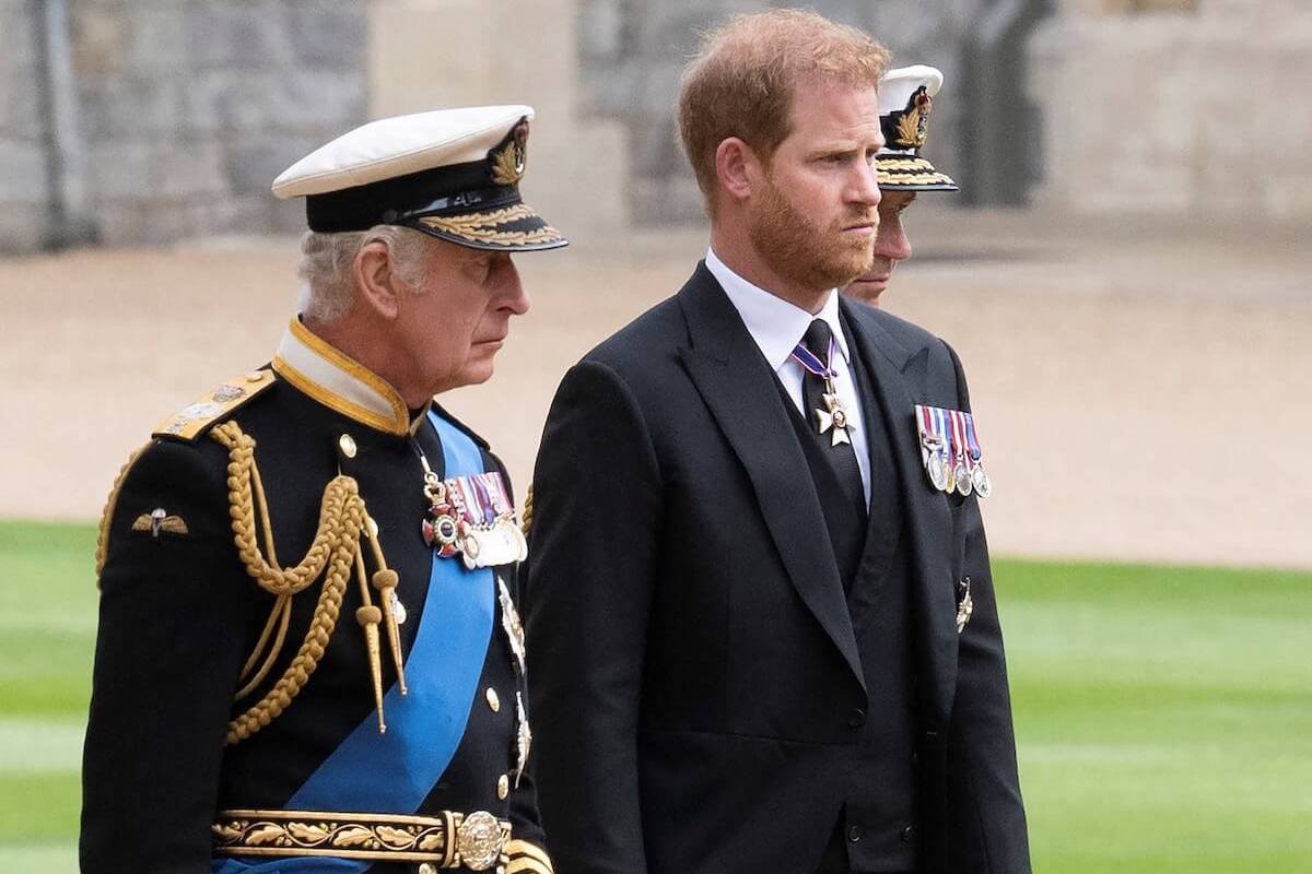 King Charles and Prince Harry, who visited his father in England, walk together