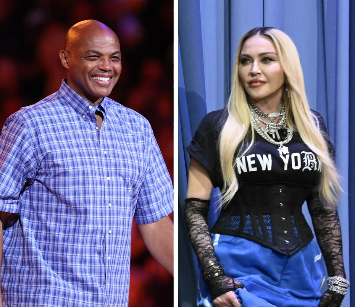 (L) Charles Barkley is inducted into the Phoenix Suns Ring of Honor, (R) Madonna arrives on the set of 'The Tonight Show Starring Jimmy Fallon'
