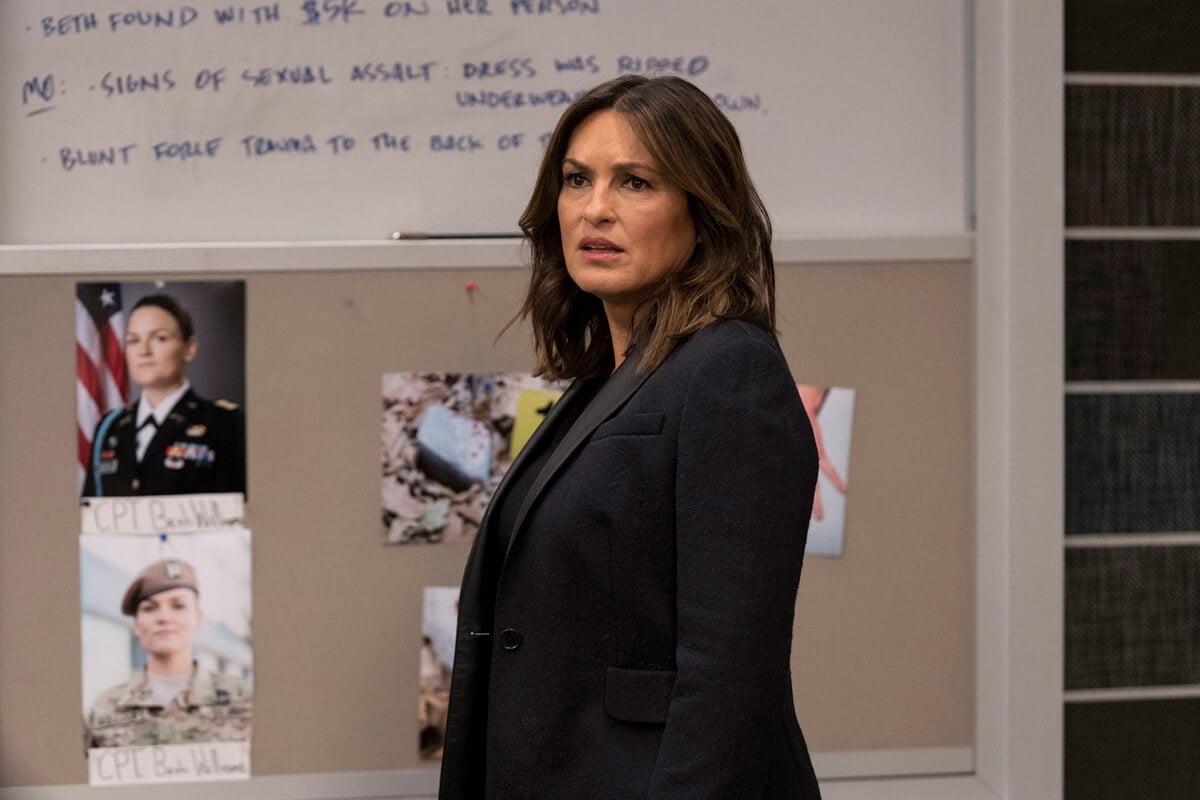 Mariska Hargitay posing as her 'Law & Order' character Olivia Benson.