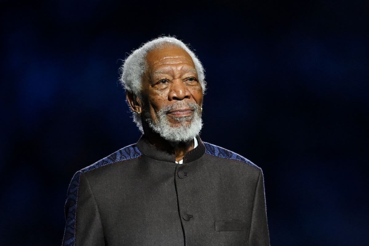 Morgan Freeman during the opening ceremony prior to the FIFA World Cup Qatar