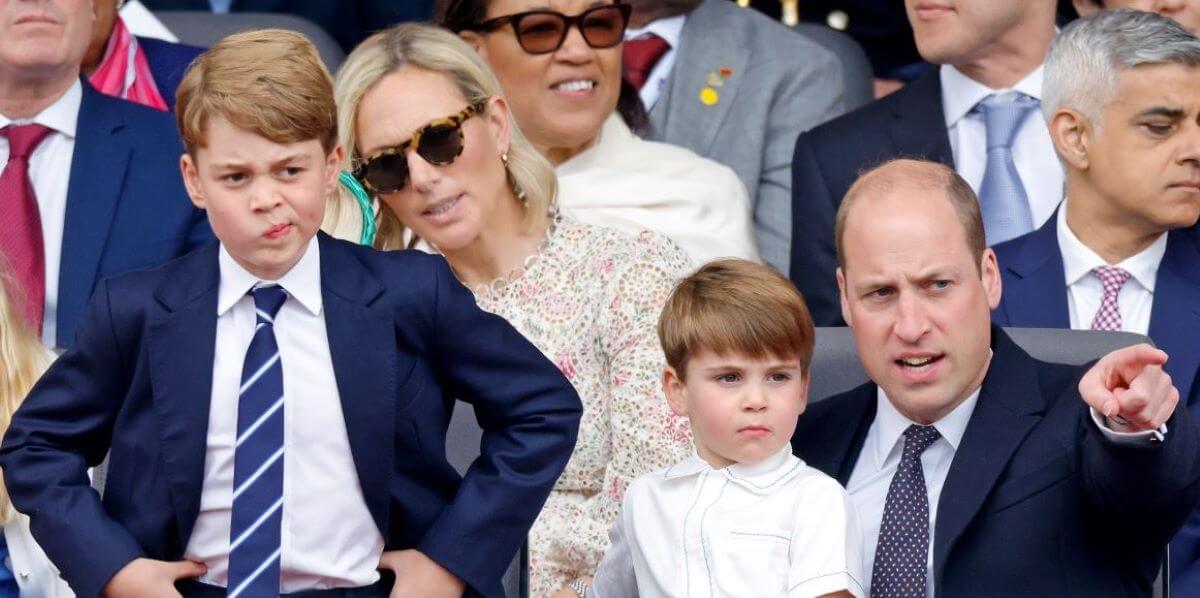 Prince George, Prince Louis, and Prince William attend the Platinum Pageant