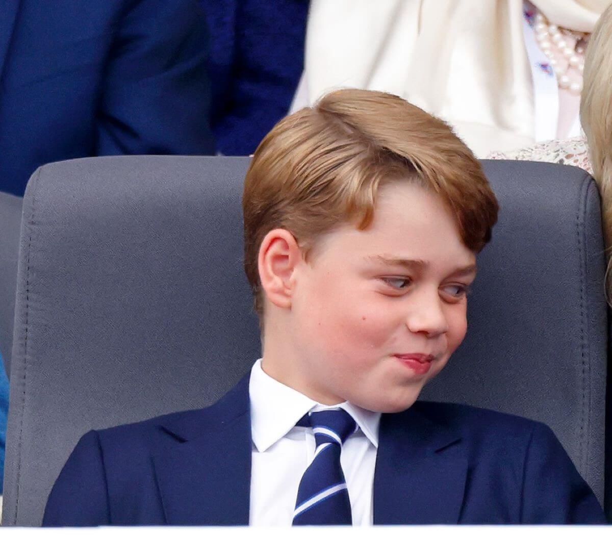 Prince George smiling at the Platinum Pageant
