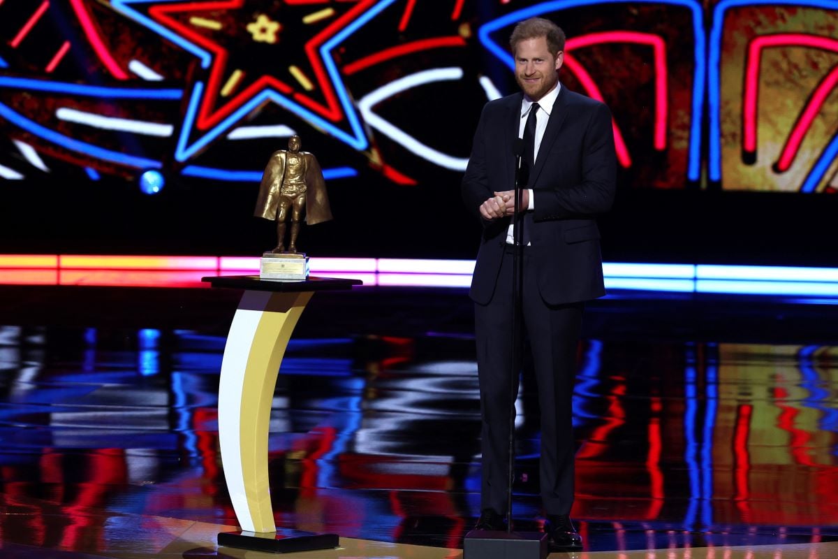 Prince Harry presents the Walter Payton Man of the Year Award at the 13th Annual NFL Honors