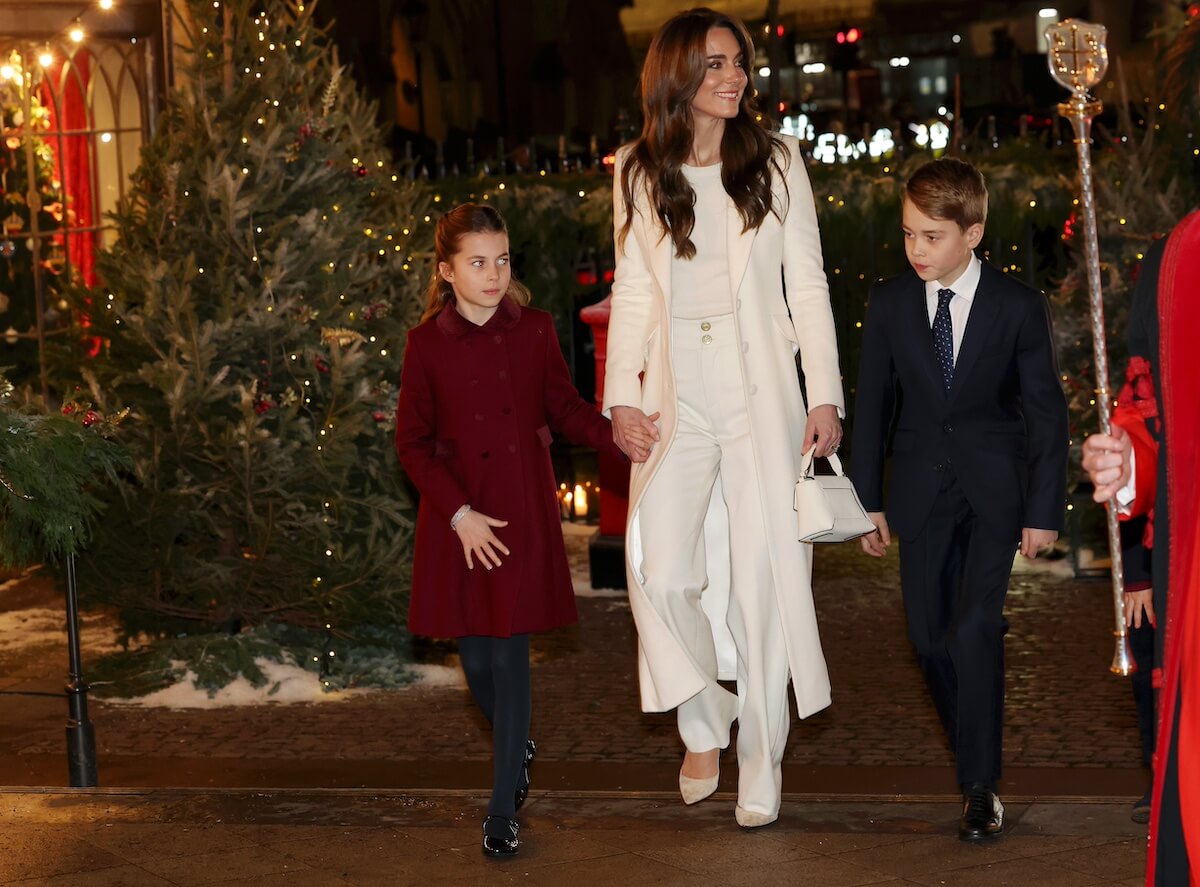 Kate Middleton walks with Princess Charlotte and Prince Louis during one of her last public appearances before surgery