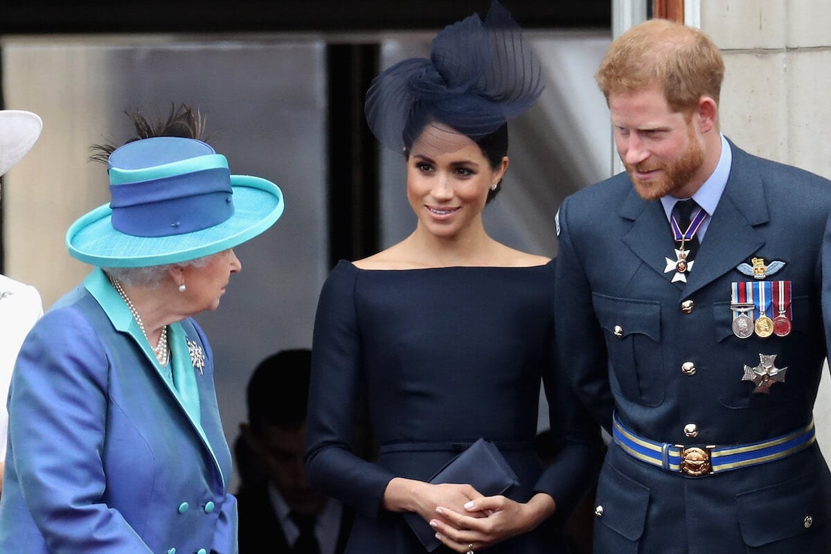 Queen Elizabeth II, Meghan Markle, and Prince Harry, who are all subjects of bombshells in Ingrid Seward's 2024 royal biography, 'My Mother and I'