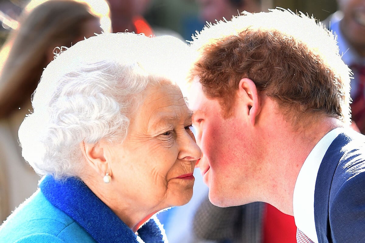 Queen Elizabeth II, who stopped worrying about Prince Harry after his and Meghan Markle's 2021 Oprah interview, with her grandson