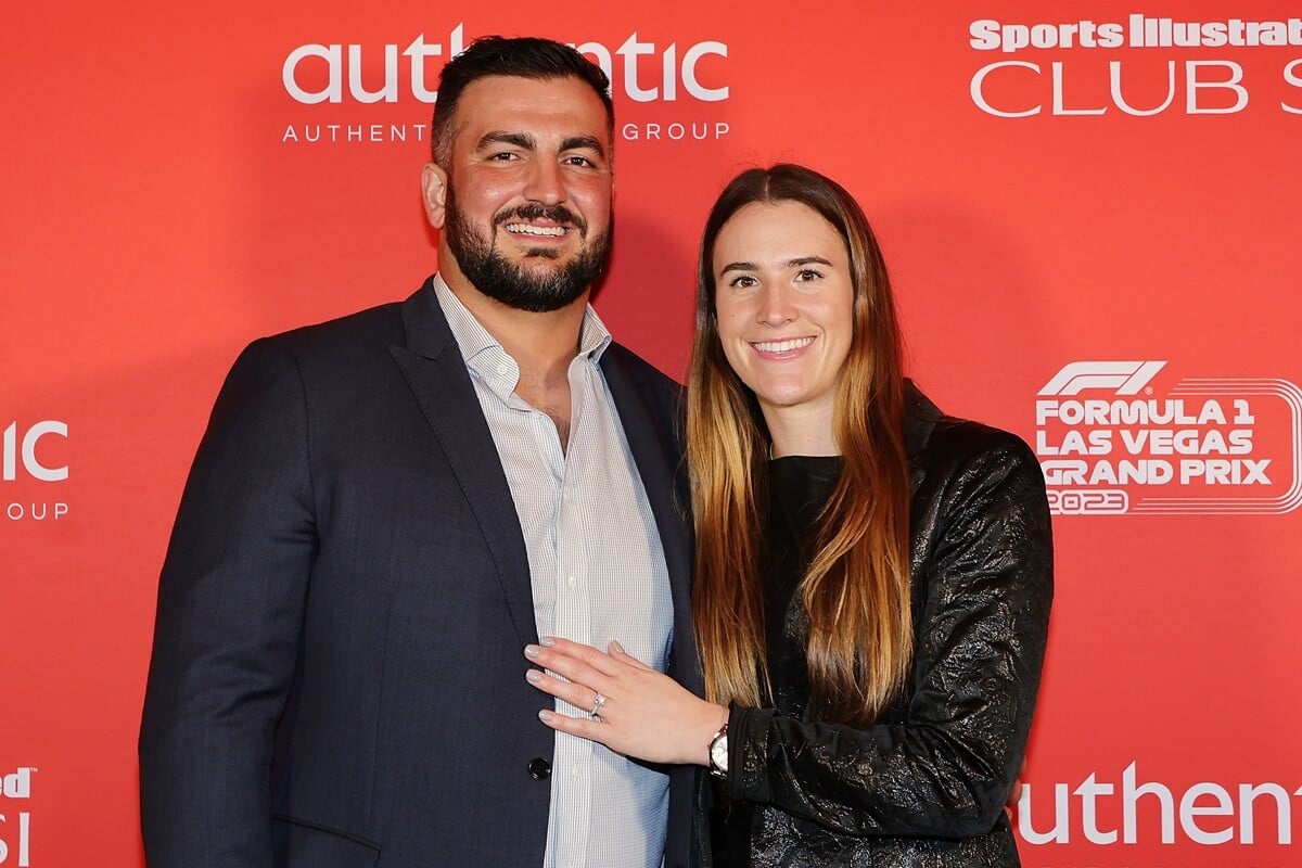 Sabrina Ionescu and fiancé Hroniss Grasu attend Sports Illustrated Club SI