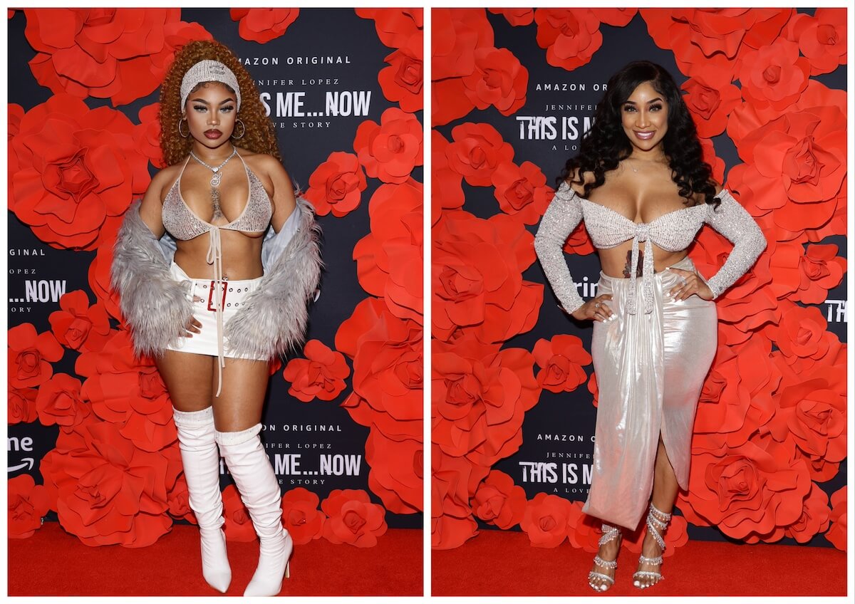 Side by side photos of Skylar and Sky from 'sMothered' posing on the red carpet
