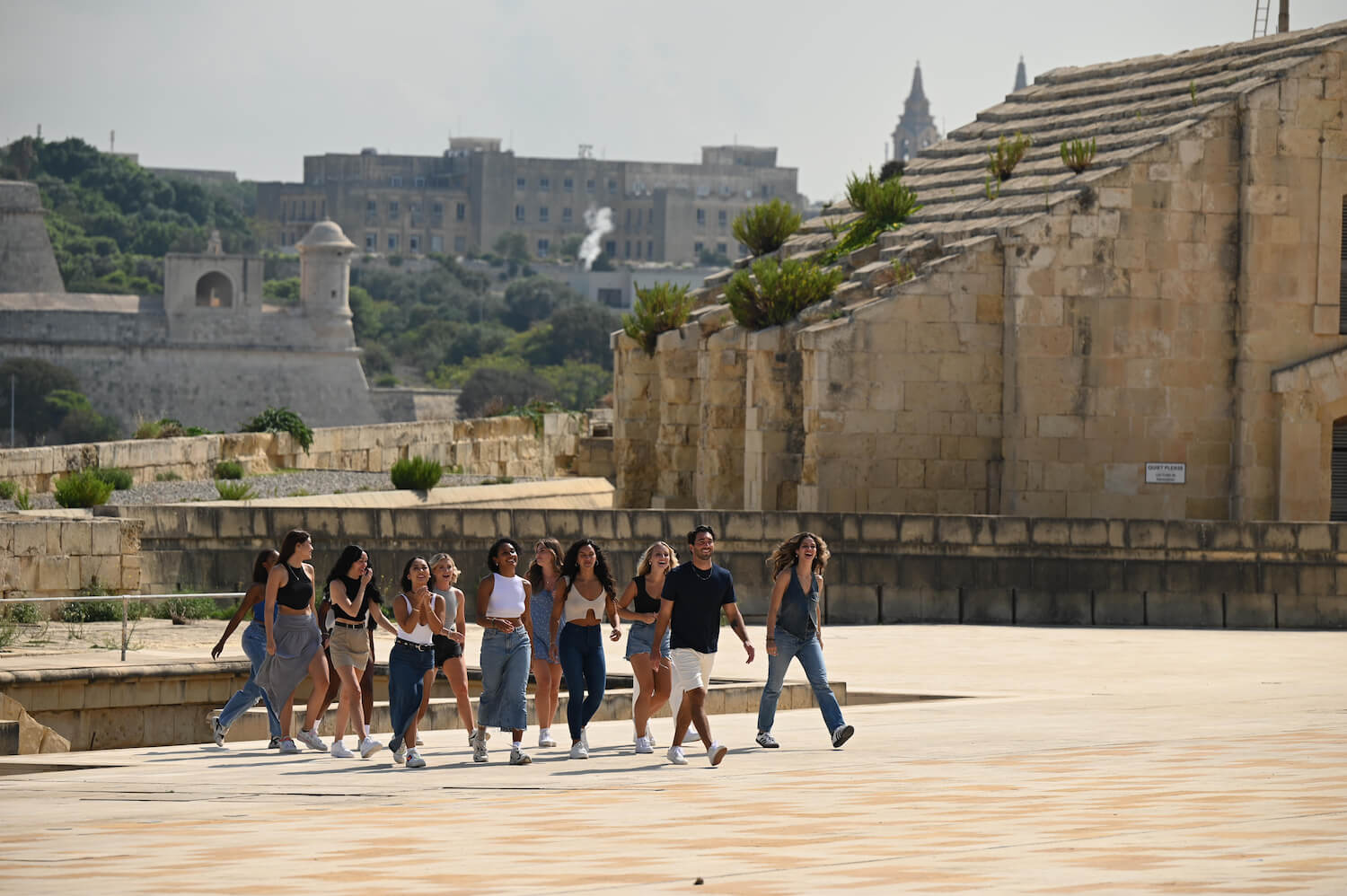 'The Bachelor' Season 28 cast walking with Joey Graziadei in Malta