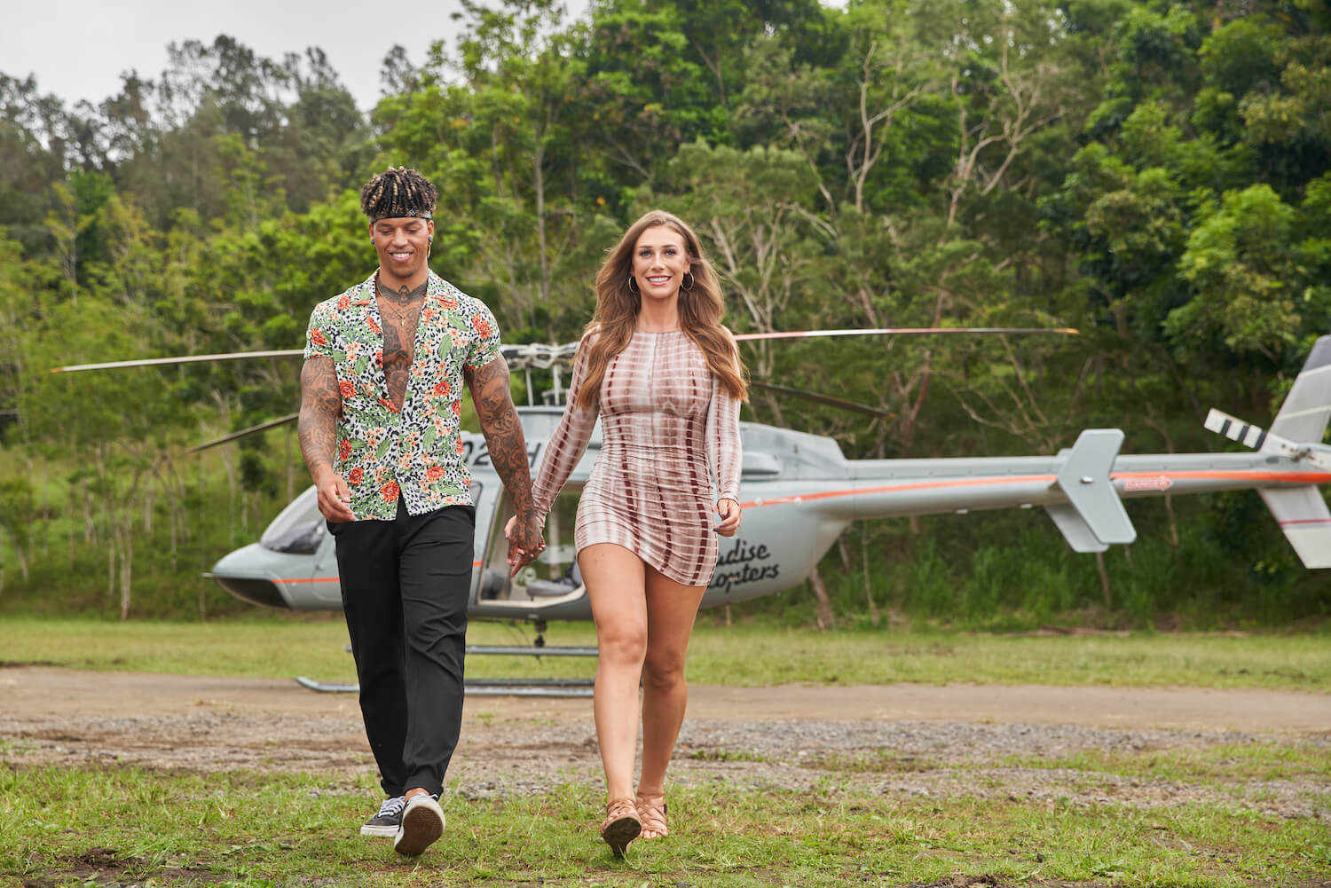 Korey Gandy and 'The Challenge' Season 39 star Olivia Kaiser holding hands and walking in 'Love Island'