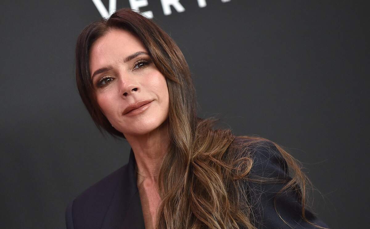 British fashion designer and singer Victoria Beckham arrives for the premiere of the movie "Lola" wearing a black blazer