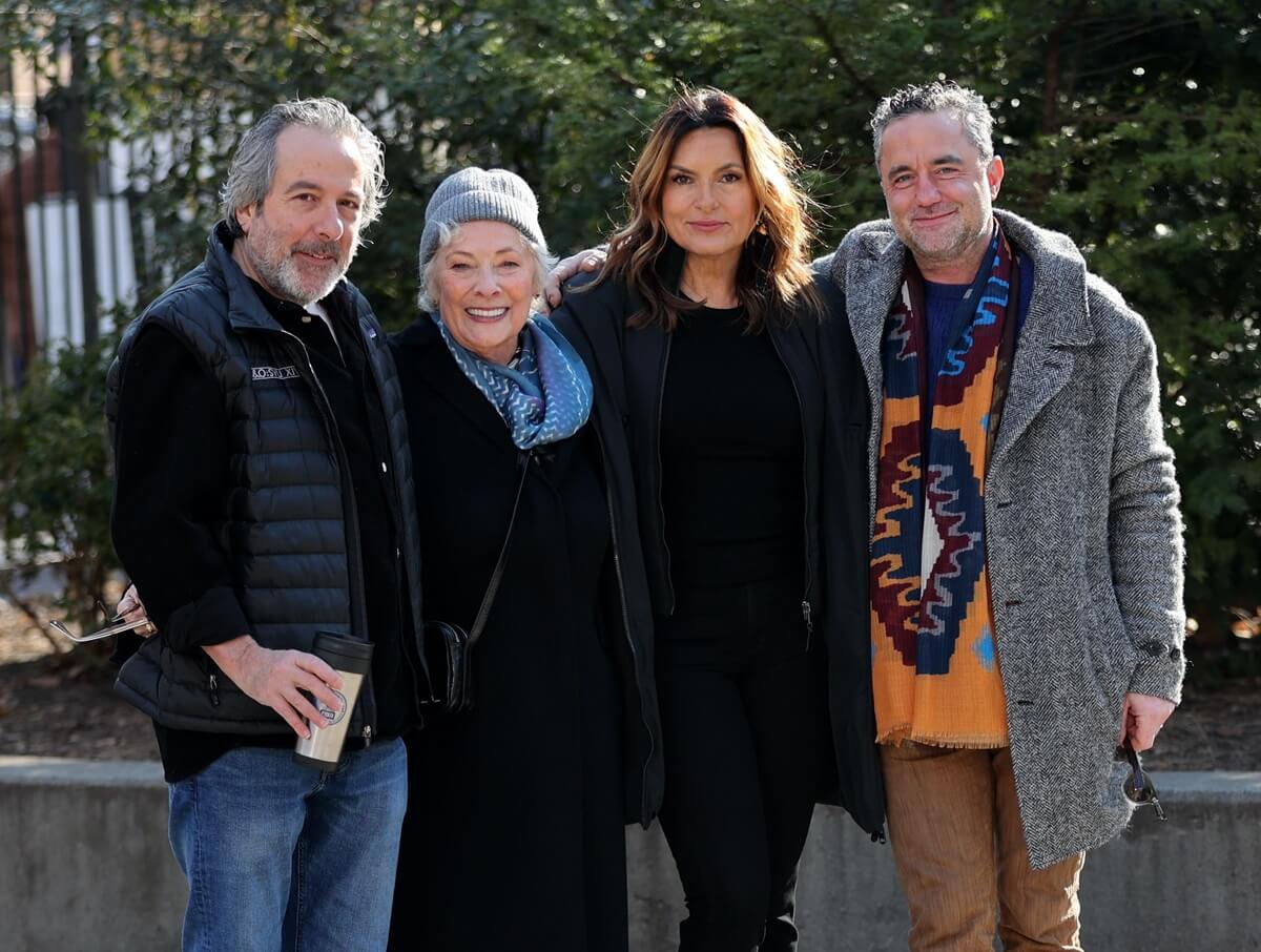 Warren Leight on the set of 'Law & Order SVU' with his cast.