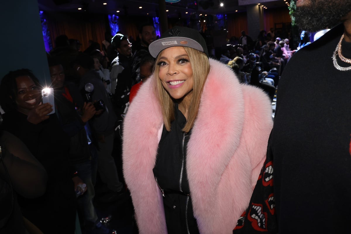 Wendy Williams wearing a pink fur stole