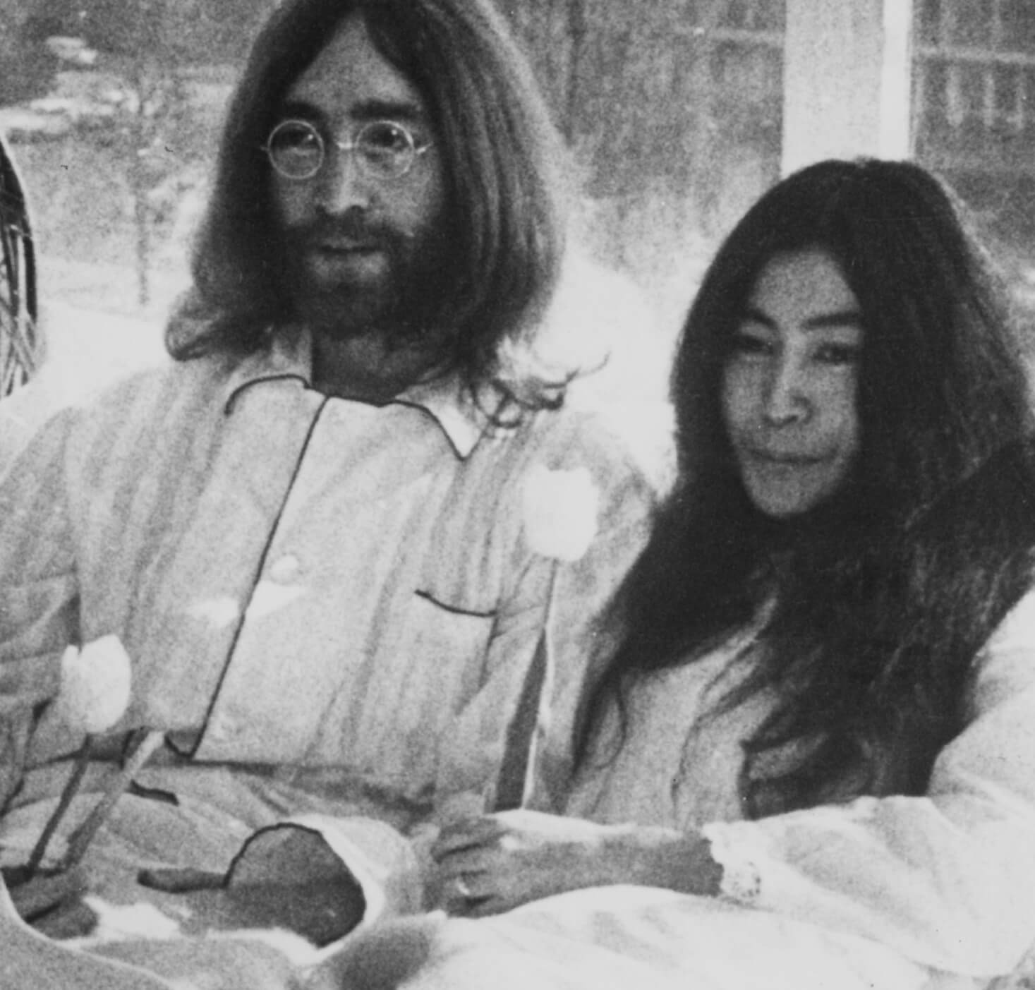 The Beatles' John Lennon with Yoko Ono