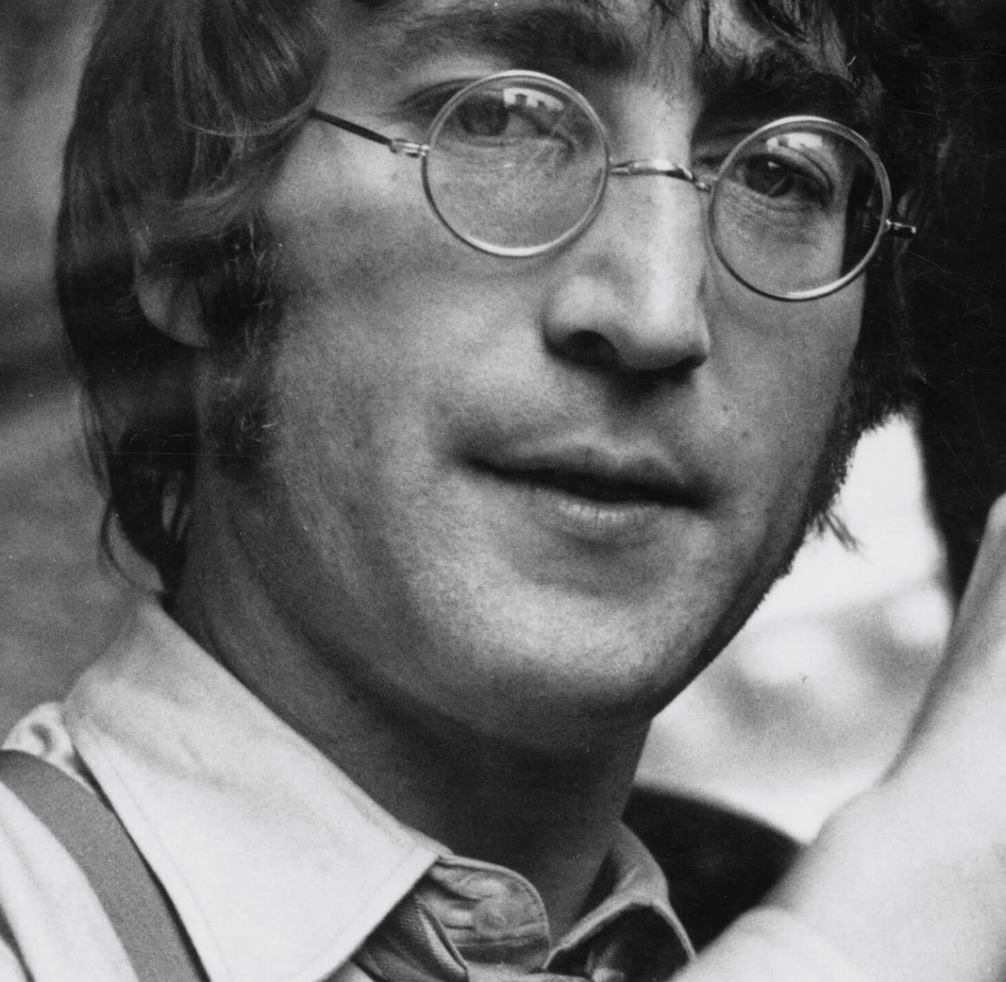 John Lennon in black-and-white