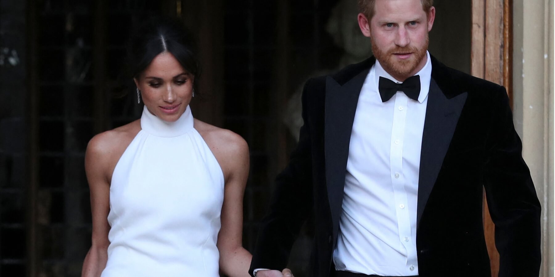 Meghan Markle and Prince Harry head to their wedding reception in 2018