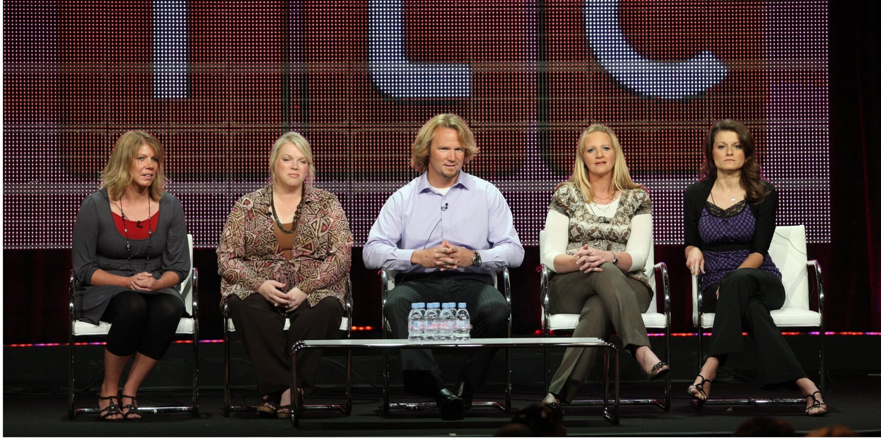 Meri Brown, Janelle Brown, Kody Brown, Christine Brown and Robyn Brown promote 'Sister Wives' during Season 1 of the TLC series