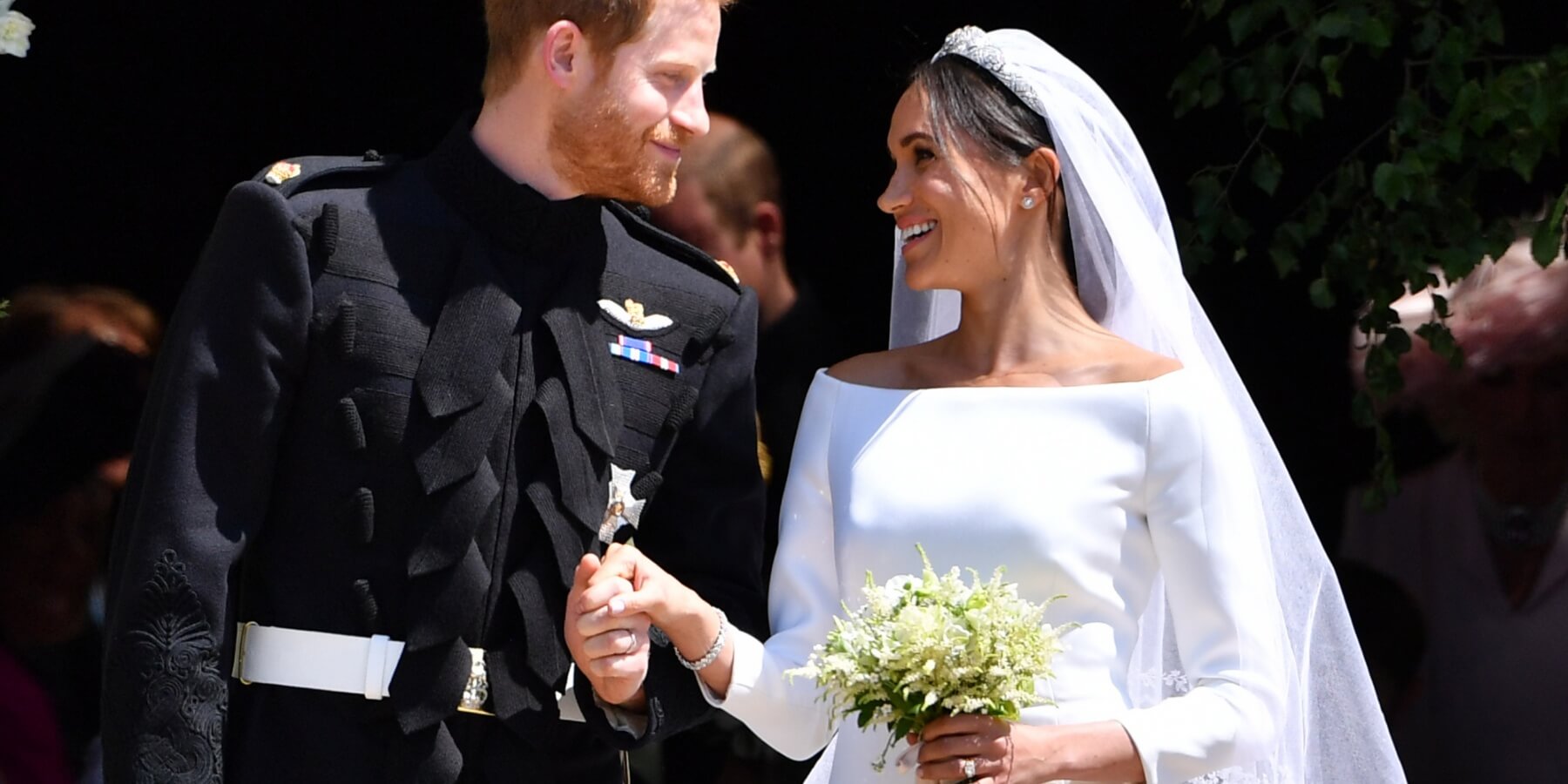 Prince Harry and Meghan Markle on their 2018 wedding day