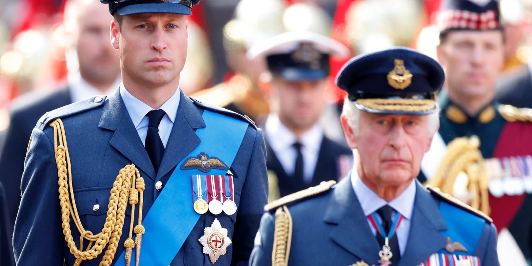 Prince William and King Charles photographed at Queen Elizabeth's funeral in 2022