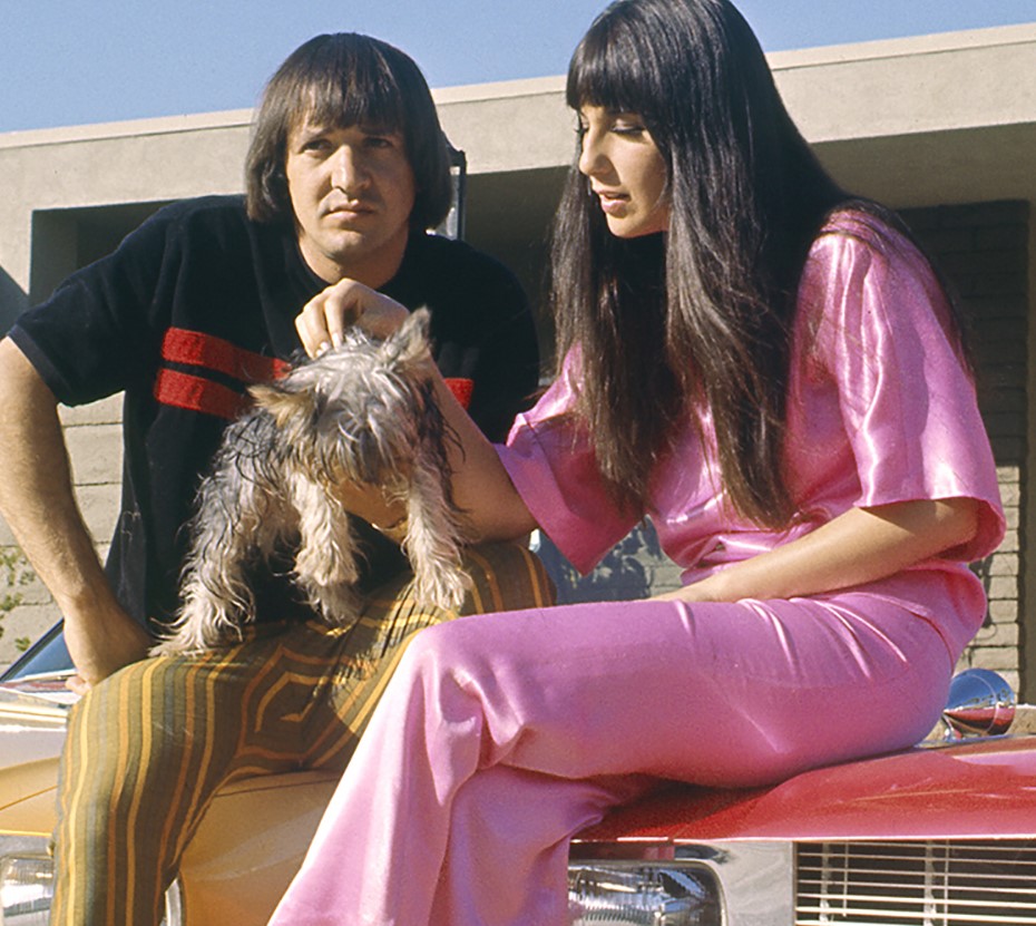 Sonny & Cher with a dog