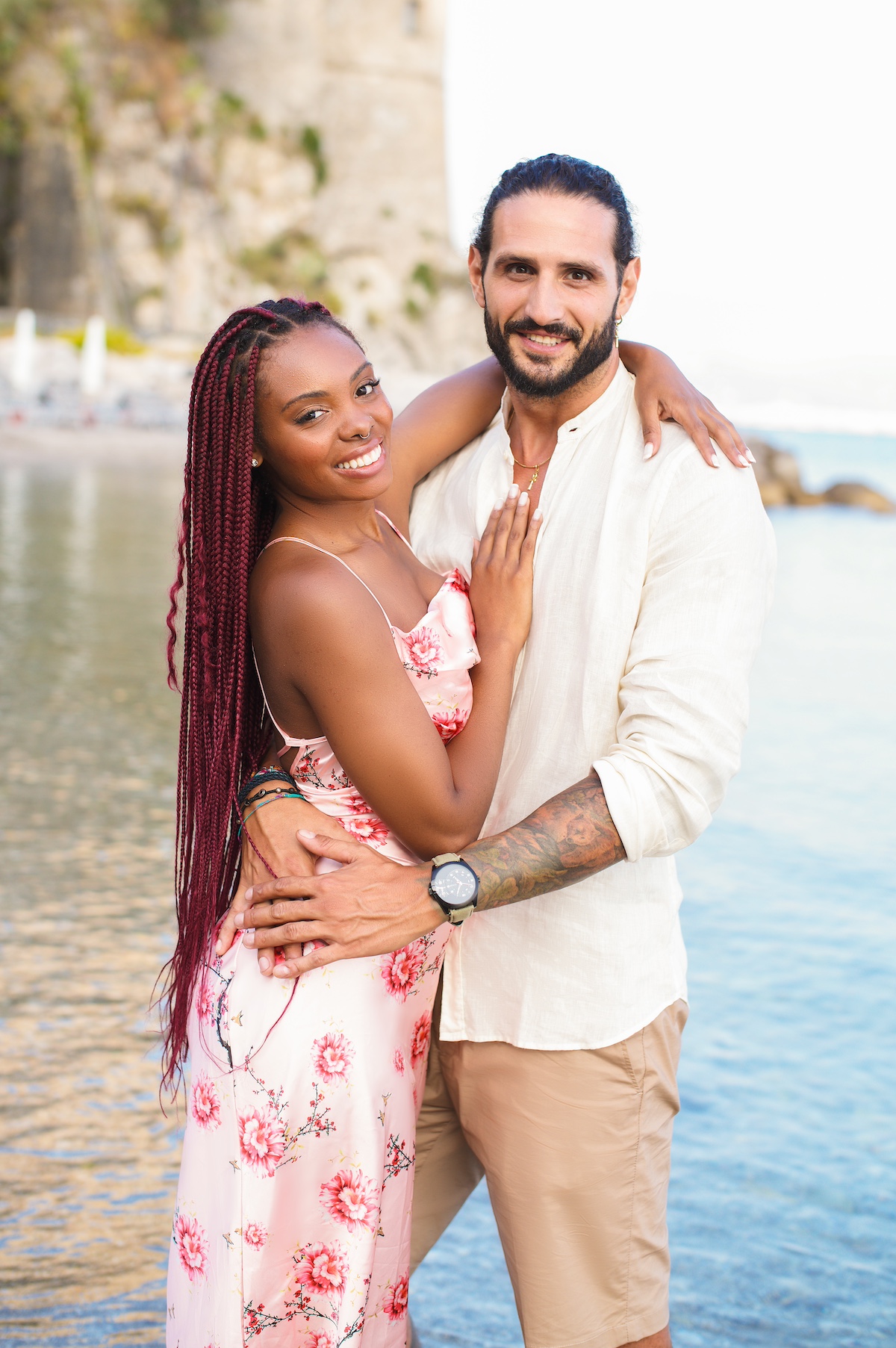 Adriano and Alex pose for a photo on the Amalfi coast