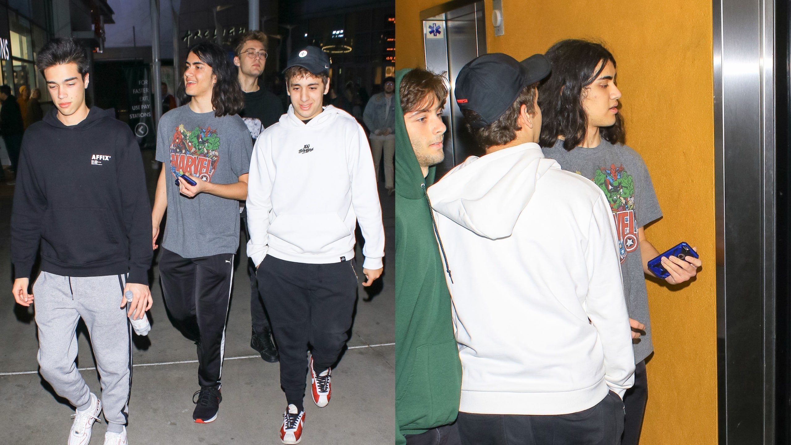 Michael Jackson's youngest son Bigi Jackson walks down the street with his friends