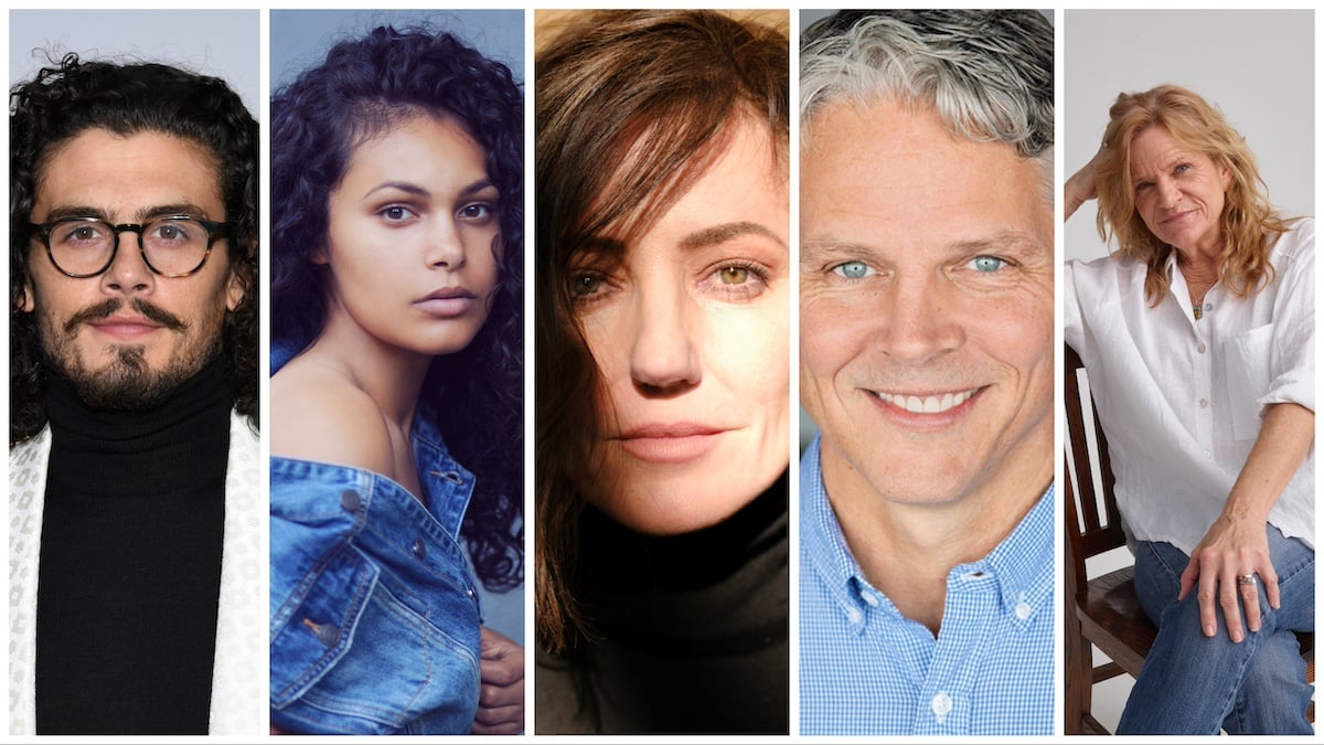 Composite image of portraits of 'Bosch: Legacy' Season 3 cast members Tommy Martinez, Andrea Cortes, Orla Brady, Michael Reilly Burke, and Dale Dickey