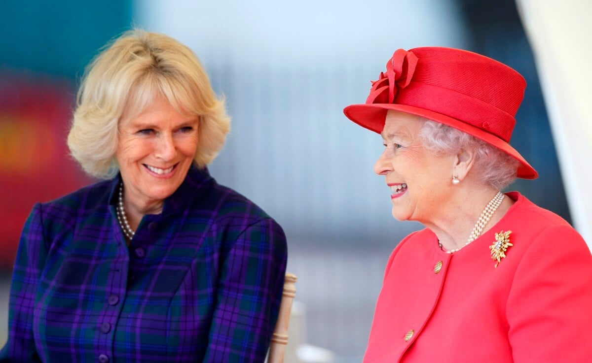 Camilla Parker Bowles and Queen Elizabeth II visit the Ebony Horse Club and Community Riding Centre in London, England