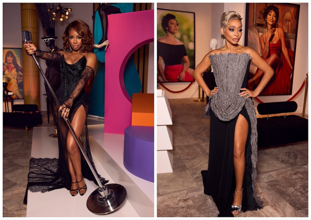 Side by side portraits of Candiace and Karen at 'The Real Housewives of Potomac' Season 8 reunion