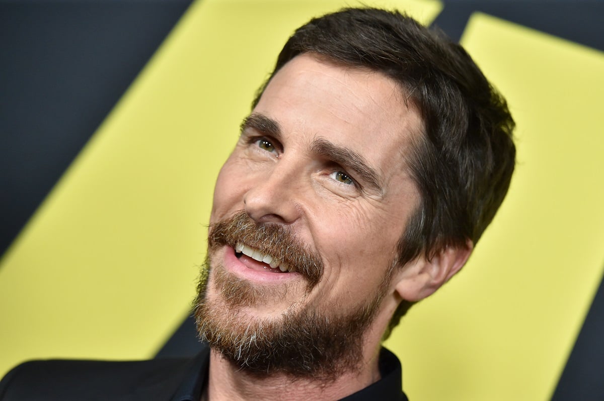 Christian Bale posing at the premiere of 'Vice'.