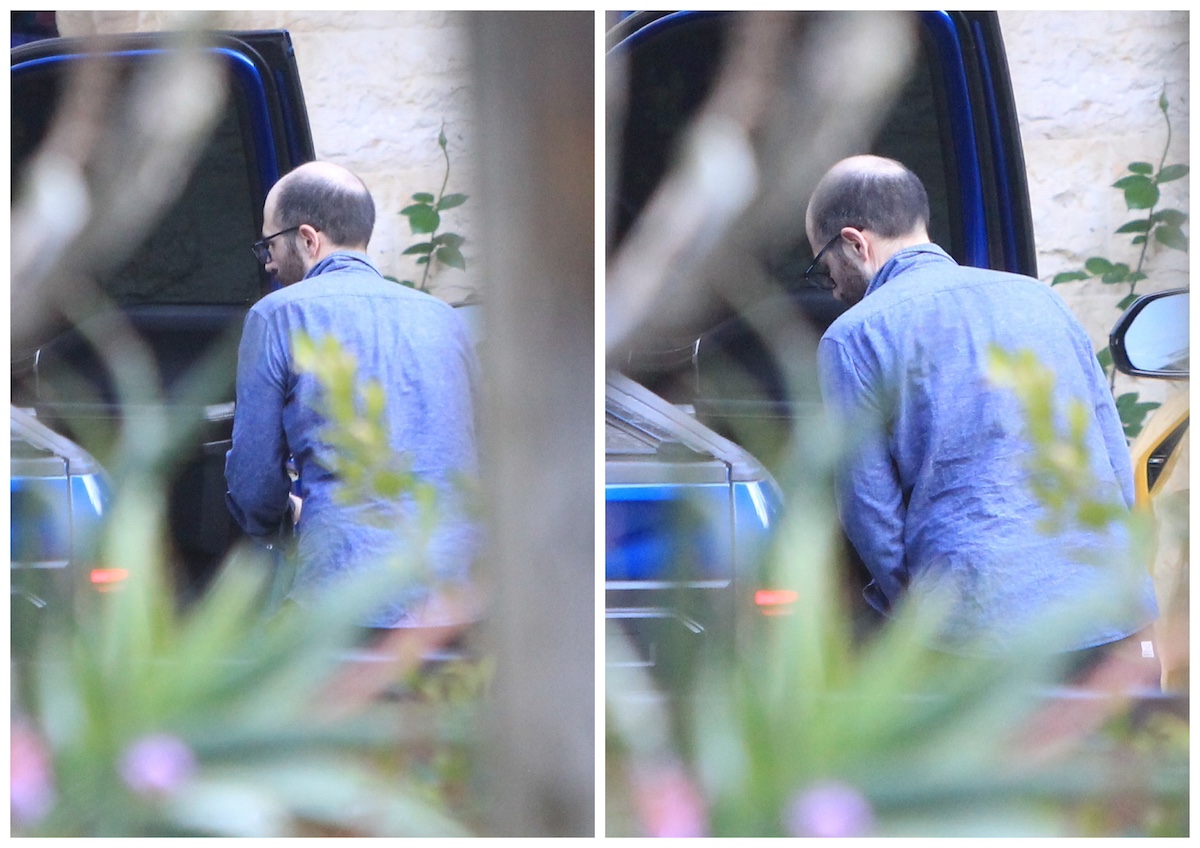 Composite image of Paparazzi shot of Christine Quinn's estranged husband Christian Dumontet getting into a truck