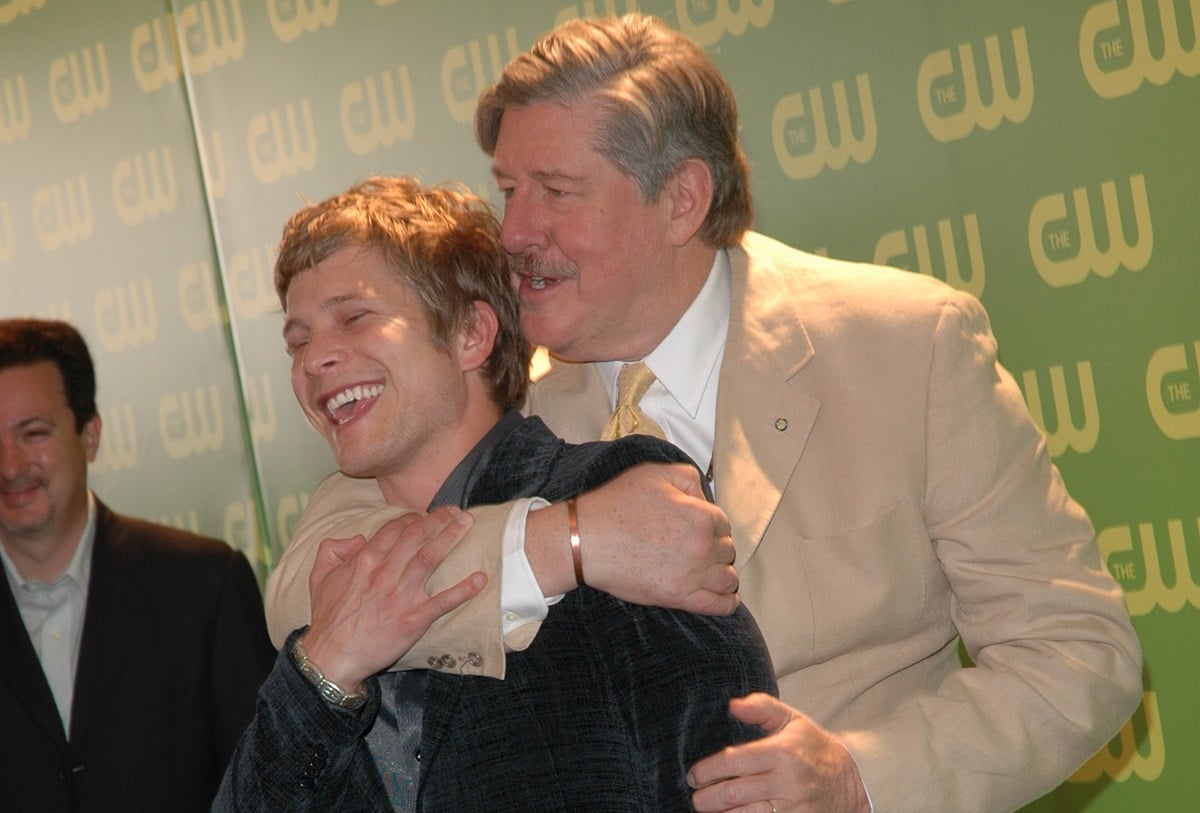 Matt Czuchry and Edward Herrmann during The CW Upfront Red Carpet at Madison Square Garden in New York, New York