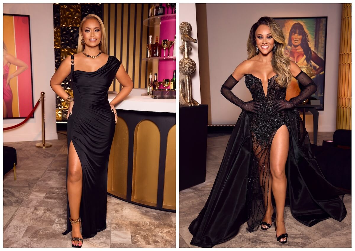 Side by side portraits of Gizelle and Ashley at 'The Real Housewives of Potomac' Season 8 reunion