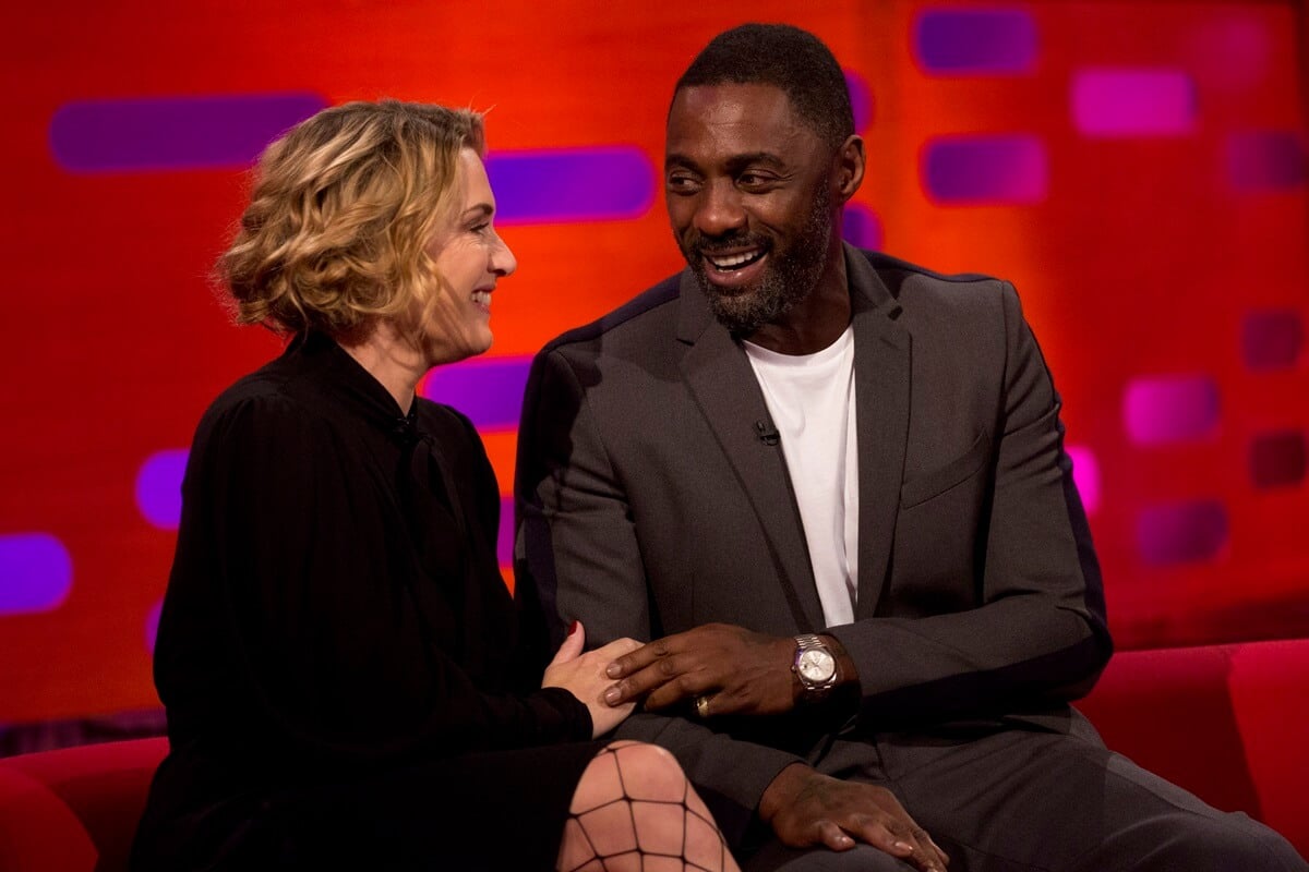 Idris Elba sitting next to Kate Winslet on 'The Graham Norton Show'.