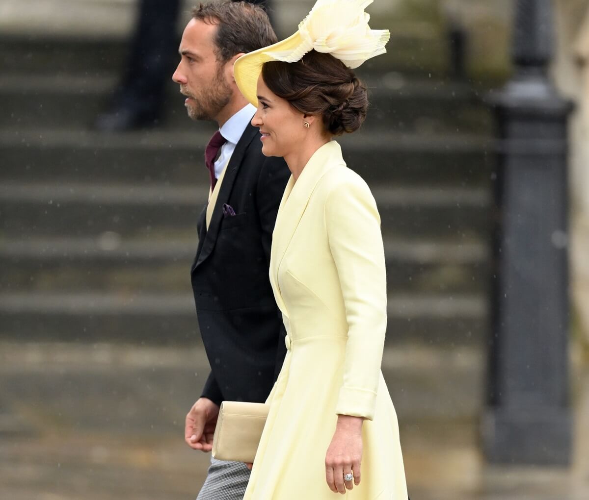 James Middleton and Pippa Middleton arrive at Westminster Abbey for the Coronation of King Charles III and Queen Camilla in London, England