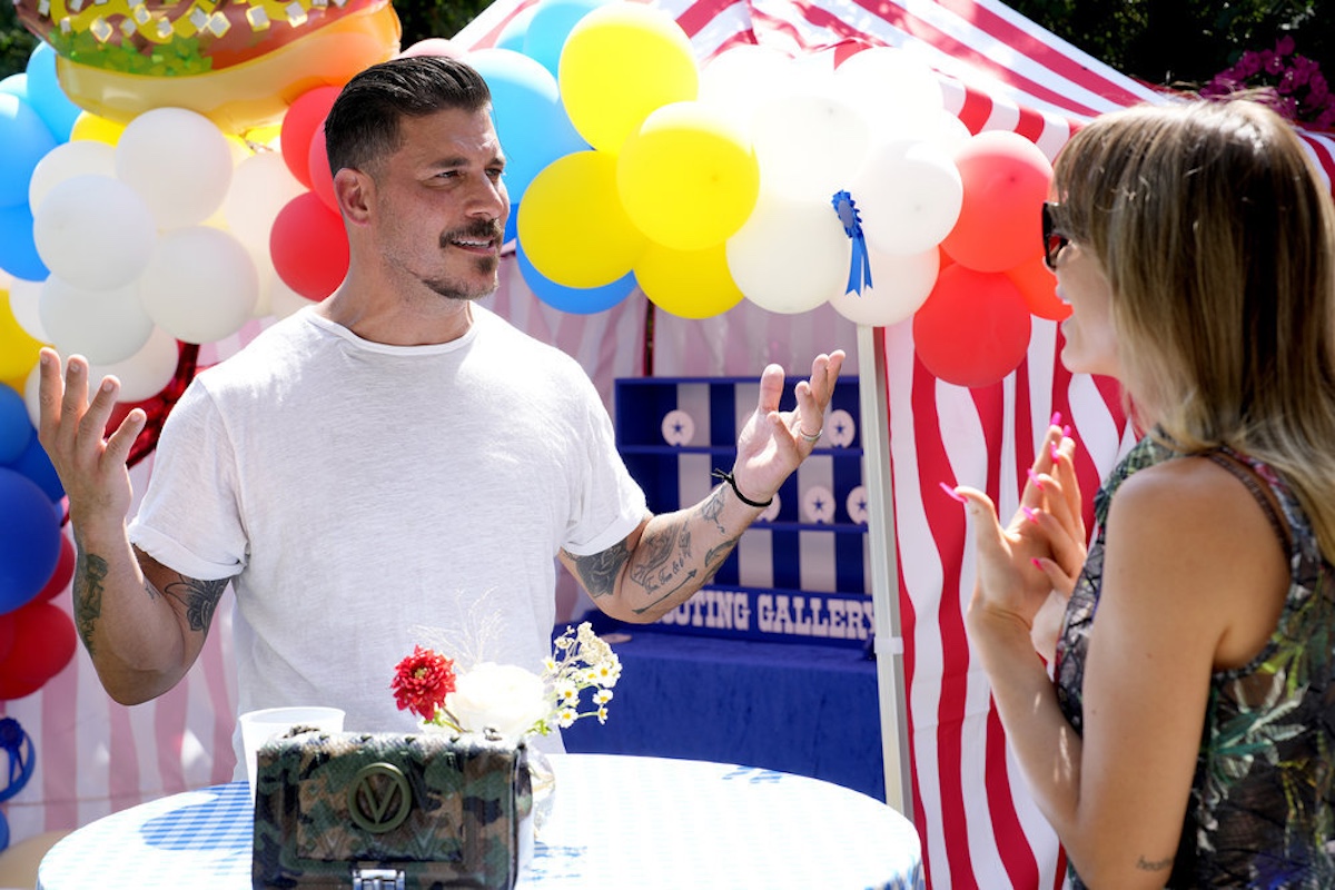 Jax Taylor wearing a white shirt at a birthday party in 'The Valley'