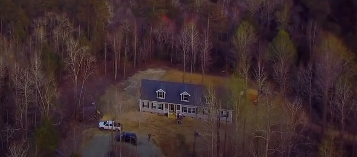 An overhead shot of Jenelle Evans' house
