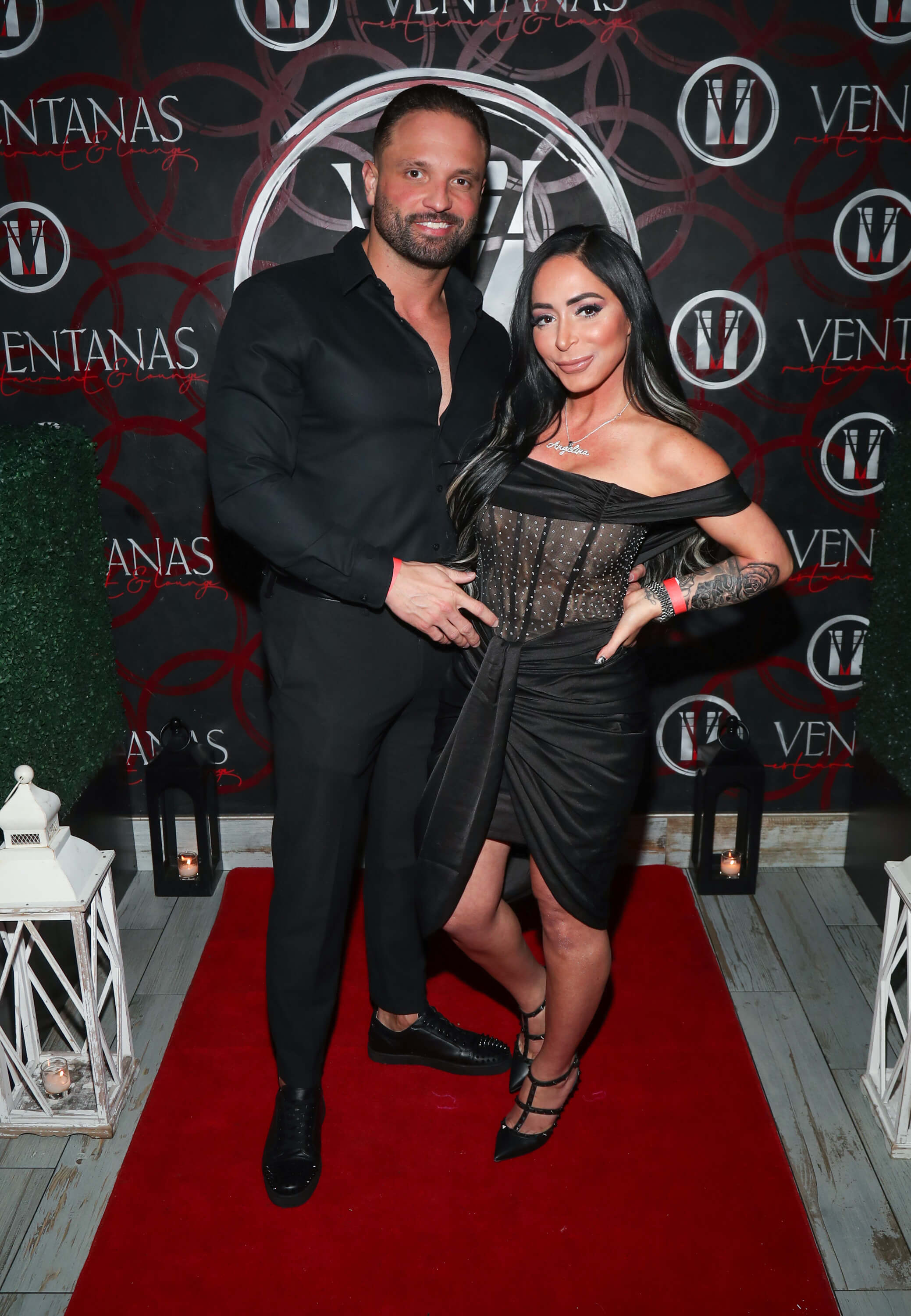 'Jersey Shore: Family Vacation' Season 7 star Angelina Pivarnick standing next to Vinny '2.0' Tortorella