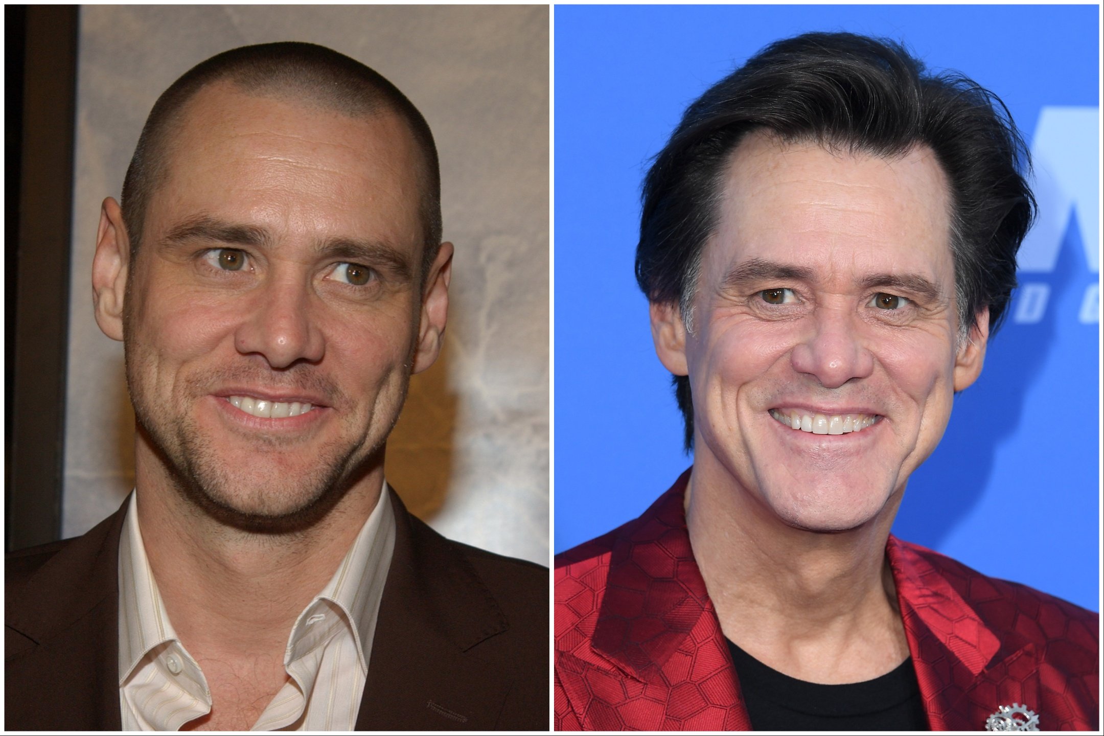 'Eternal Sunshine of the Spotless Mind' cast member Jim Carrey in 2004 and in 2024.