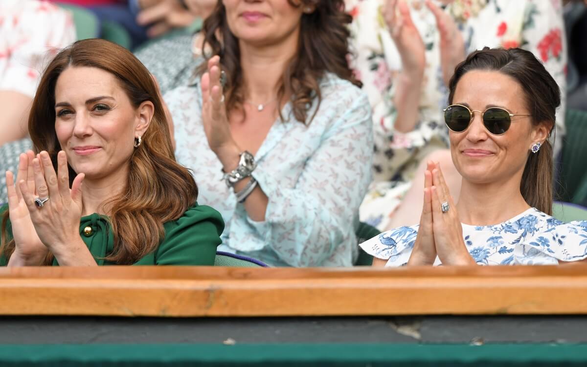Kate Middleton and Pippa Middleton in the Royal Box during day twelve of the Wimbledon Tennis Championships