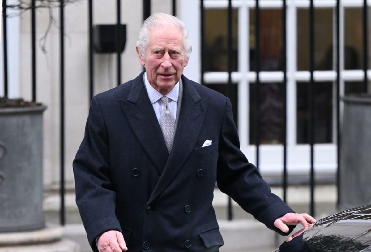 King Charles III departing from The London Clinic after procedure