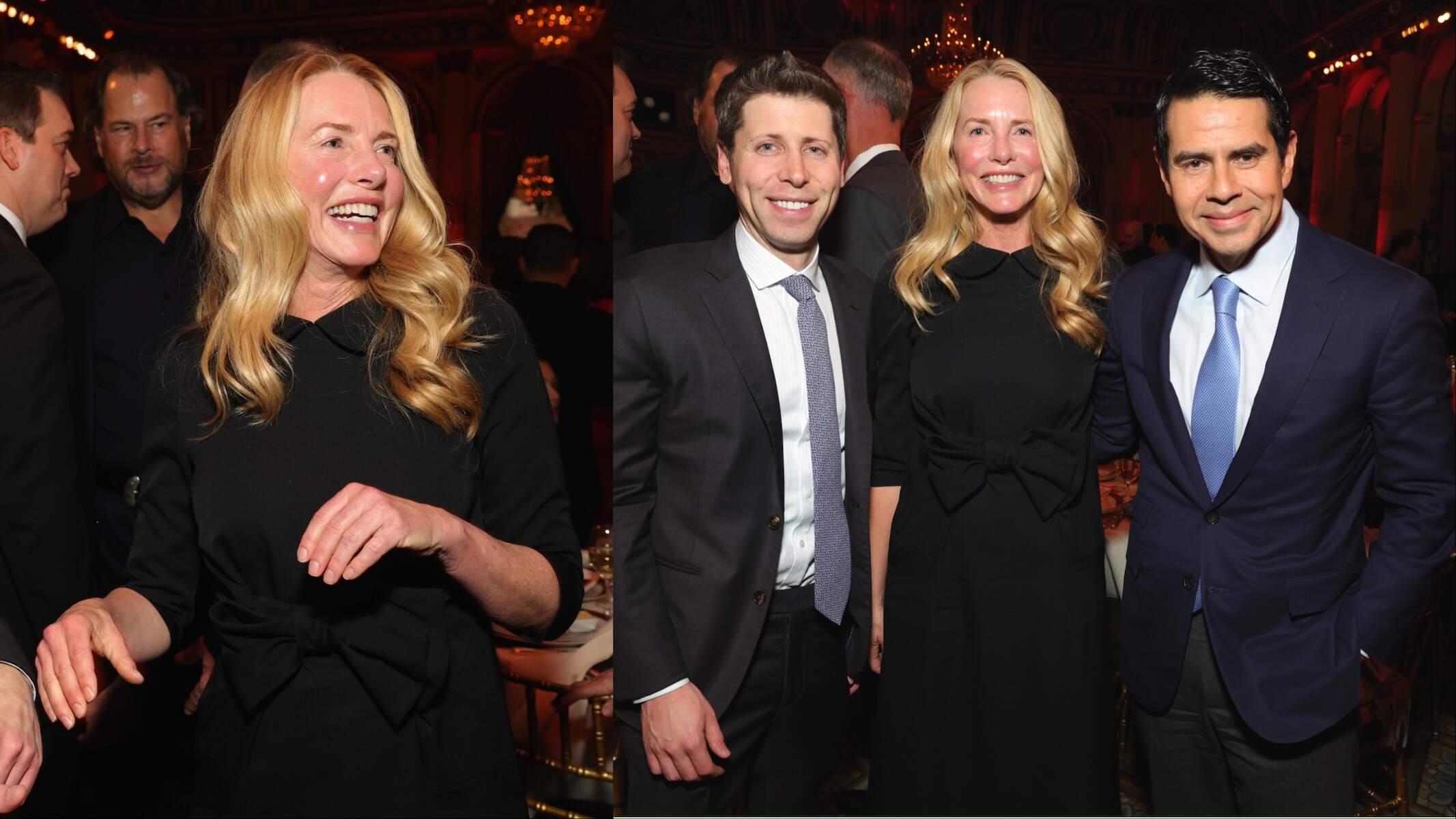 Sam Altman and Cesar Conde pose with Laurene Powell Jobs at the A Year In TIME 2023